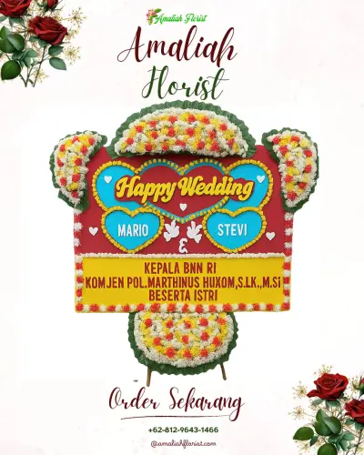 Karangan Papan Bunga Pernikahan di Sangatta